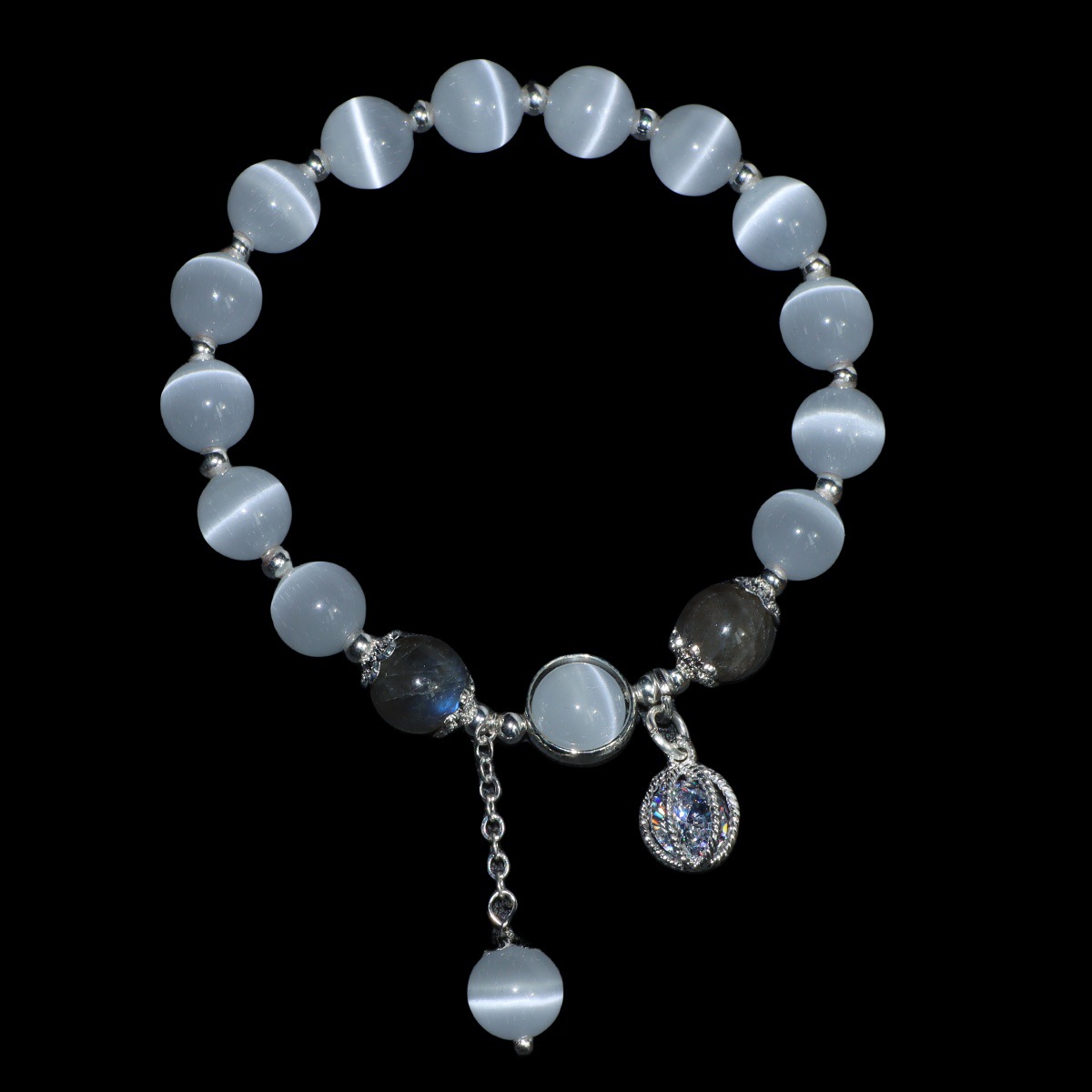 Nouveau Bracelet en pierre œil de chat, Bracelet du même Style pour Temple féminin, cadeau de Collection de bracelets de Style chinois populaire_voghion.com