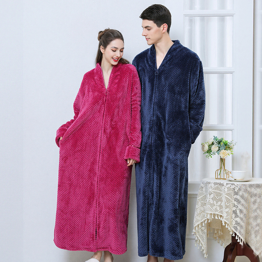 Bata de Baño de Franela Térmica para Hombre Franela Térmico y Espesado para Dormir en Invierno image 5