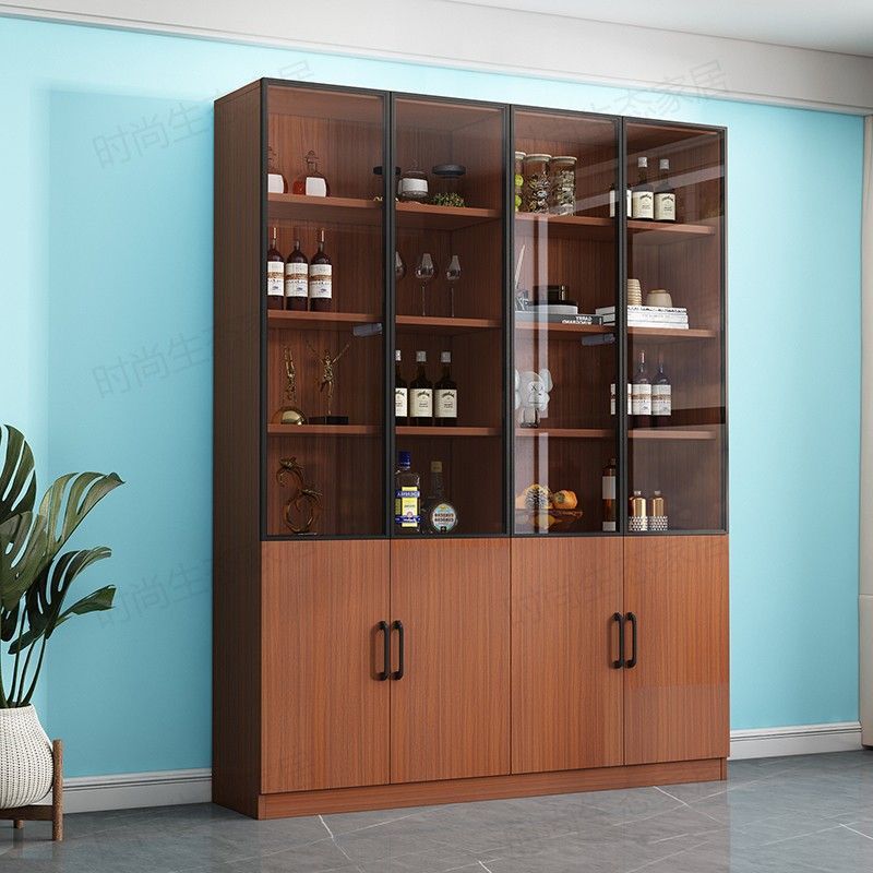 酒柜家用玻璃门靠墙屏风隔断柜客厅遮挡玄关小户型储物柜展示柜厂