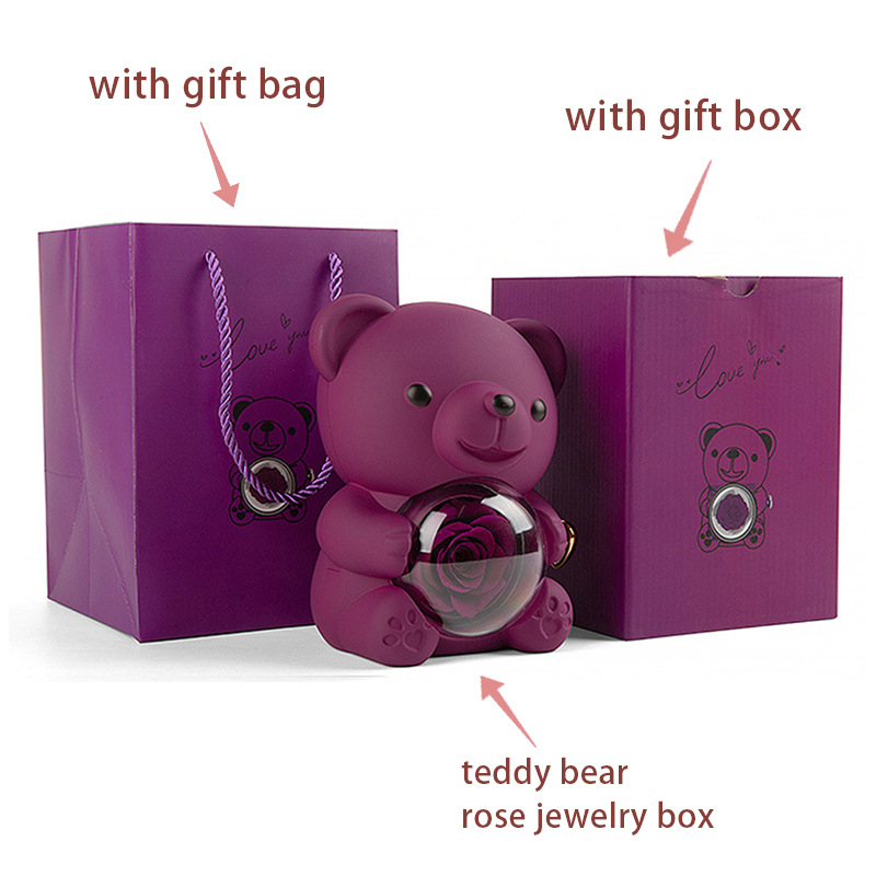 보라색 곰 비누 꽃 130*90*125mm (475g/개)