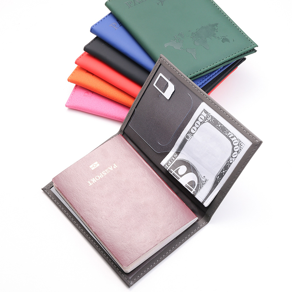 multi color map passport bag travel document bag passport holder passport protective cover couple passport bag_voghion.com