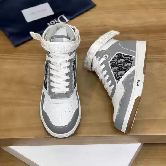 Men's Casual High-Top Shoes, 1:1 Original Tags & Box, European Version, Classic D-Brand Street Style, Rubber Sole, Lightweight
