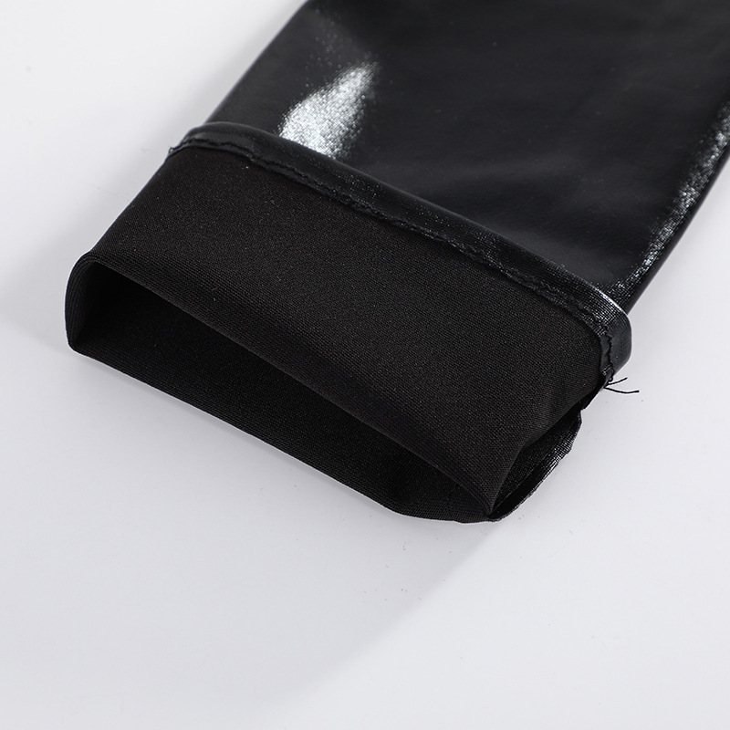 Sexy guantes de cuero de charol Cosplay apretado extendido guantes de cuero brillante recubierto DS pole dance rendimiento