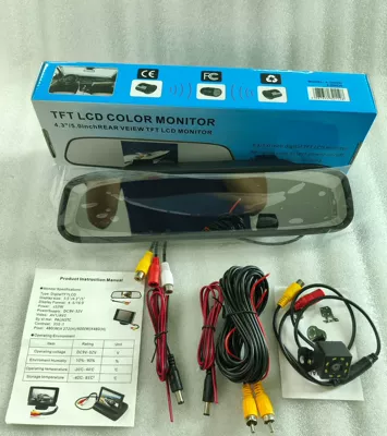Car display Mirror with Two-Way - 5inch-rearview-mirror-8-light-camera