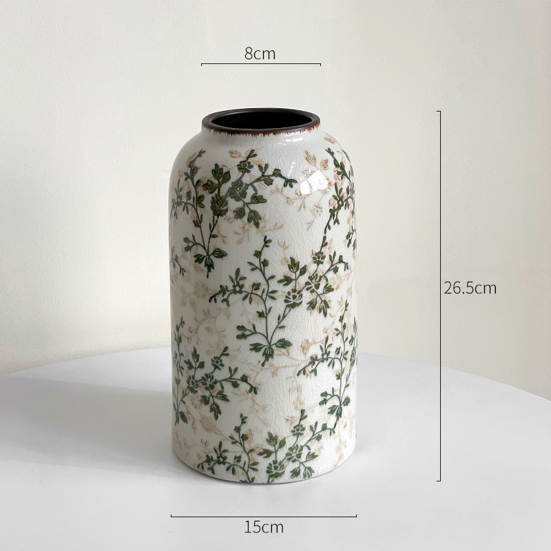 花レトロセラミック花瓶装飾品リビングルーム水耕フラワーアレンジメントクリエイティブ牧歌的なスタイルの装飾品新しいメーカー|undefined