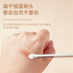 GECOMO Sponge Head Eyeshadow Stick Portable Wooden Handle Eyeshadow Brush Single Replaceable Brush Head Eye Makeup Brush