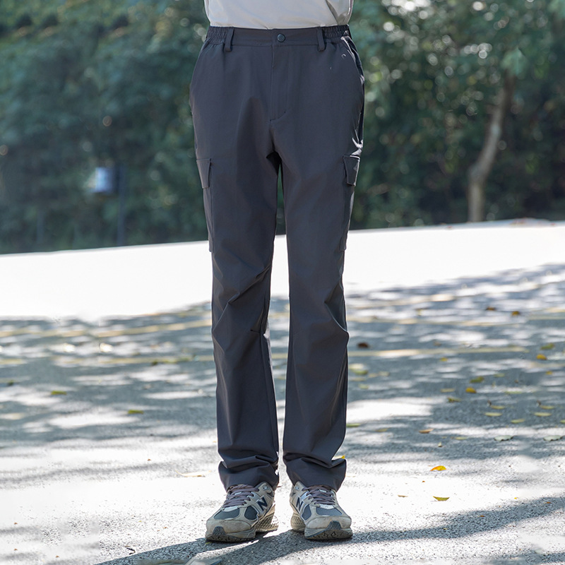 Pantalones de secado rápido al aire libre Pantalones de trekking de nylon para hombres y mujeres Pantalones de bolsas delgados rectos transpirables Pantalones casuales deportivos de tamaño grande