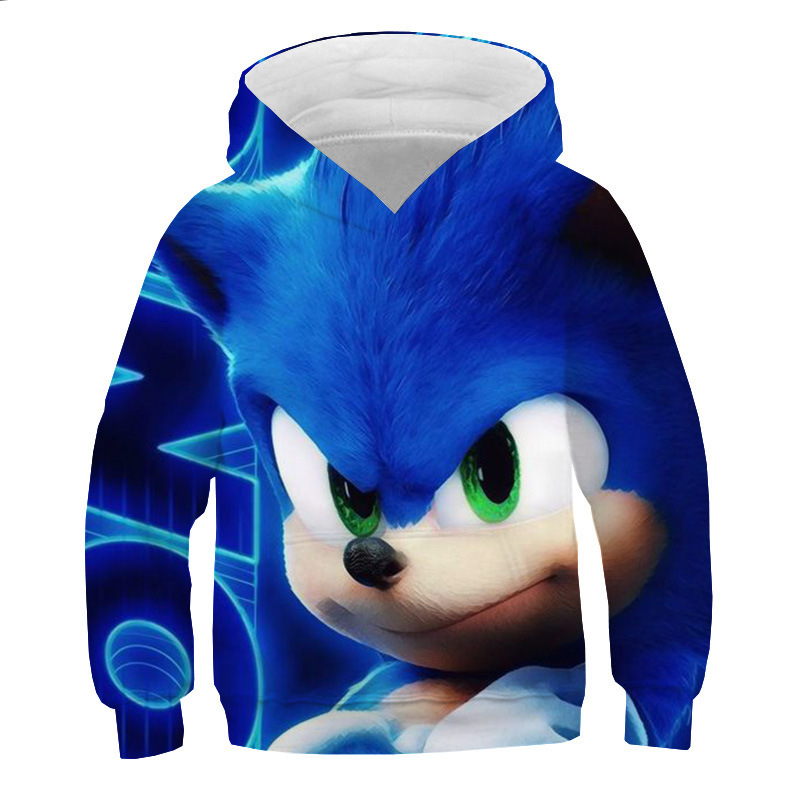 Autumn best selling children's clothing Sonic 3D children's sweater men's and women's big children's pullover baseball uniform 3D hoodie