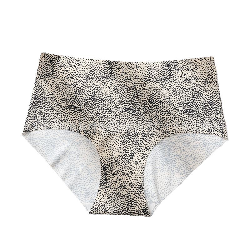 Pantalones interiores europeas y americanas de tamaño grande de hielo sin marcas de leopardo femenino sexy alquiler de algodón grande al por mayor