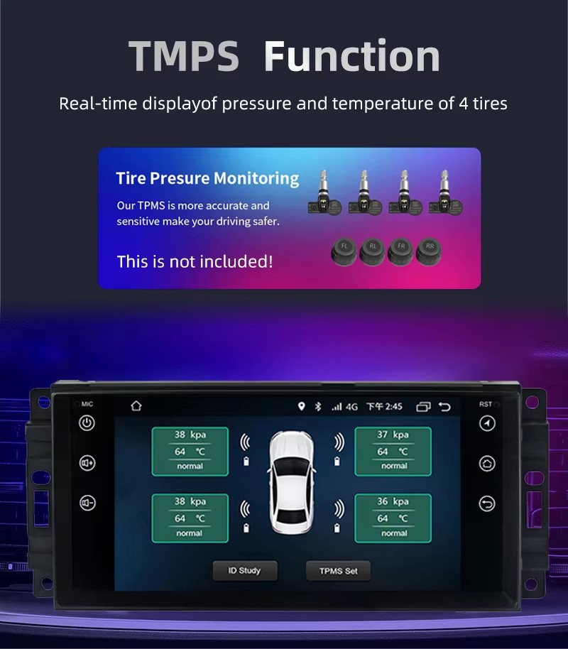 Suitable for 7inch Universal Jeep Compass Wrangler Dodge Chrysler Android Large Screen Car Navigation