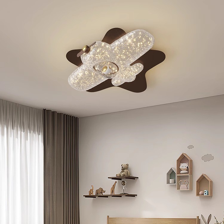 Lámpara de techo de dormitorio de espectro completo de estilo antiguo, lámpara de estudio de color de nogal retro, lámpara de dormitorio principal, lámpara de Zhongshan