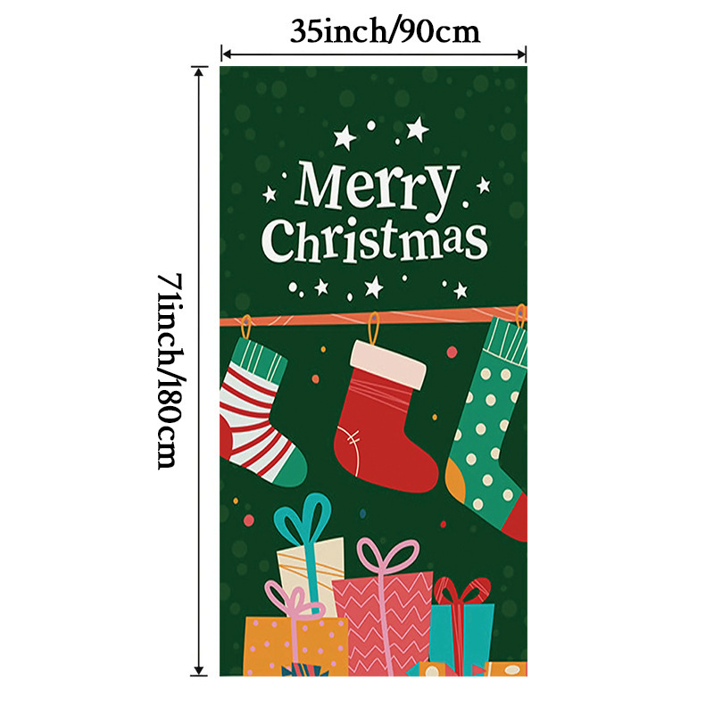 Lámparas de color de Navidad cubierta de tela decoración puerta de poliéster de alta densidad tela de fondo de Año Nuevo fiesta de puerta de entrada amueblado tapices