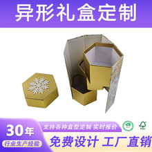 可旋转六边形异形礼盒定制圆形叠层天地盖设计创意食品包装盒定做