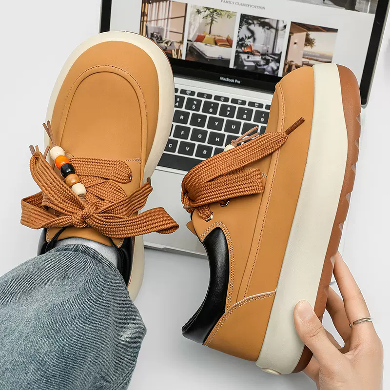 2026新款小众厚底增高男鞋百搭潮流运动休闲板鞋子男一件代发Z216