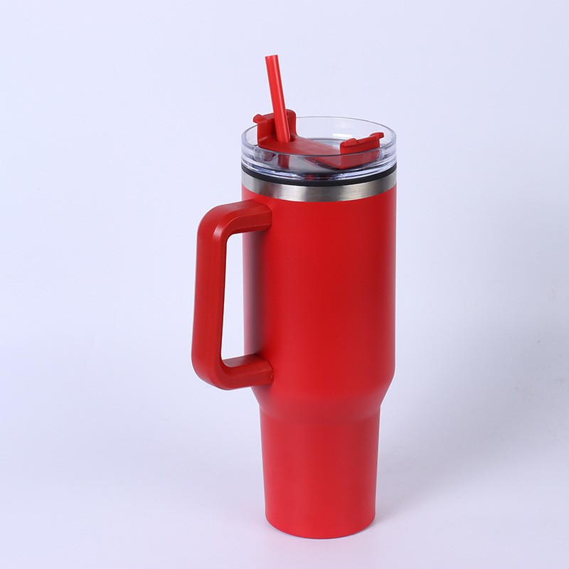 Transfronterizo dedicado 40oz taza de helado 304 de acero inoxidable de doble capa de vacío de pulverización de plástico Taza de coche creativo al aire libre mango Taza