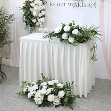 纯白婚礼花艺套装仿真玫瑰花壁挂花桌花装饰舞台橱窗背景道具花卉