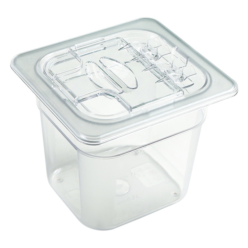 Tazón acrílico plástico transparente picante plato caliente caja de Selección rectangular pedido vitrina con tapa