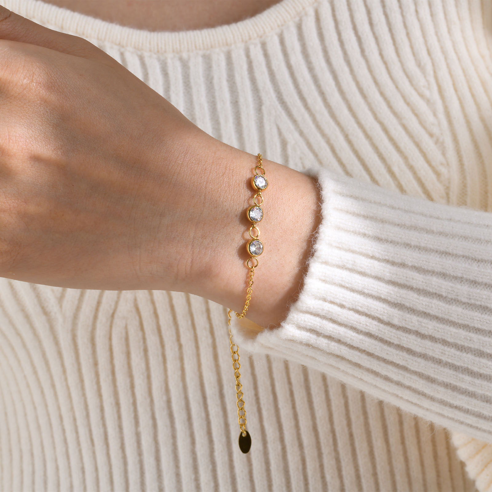 summer bracelet stainless steel with zircon