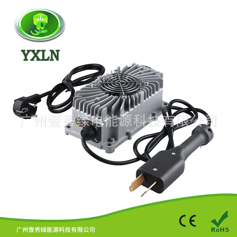 300W 48V5A大八角高尔夫球车 防水充电器 锌铝合金外壳矩形阵设计