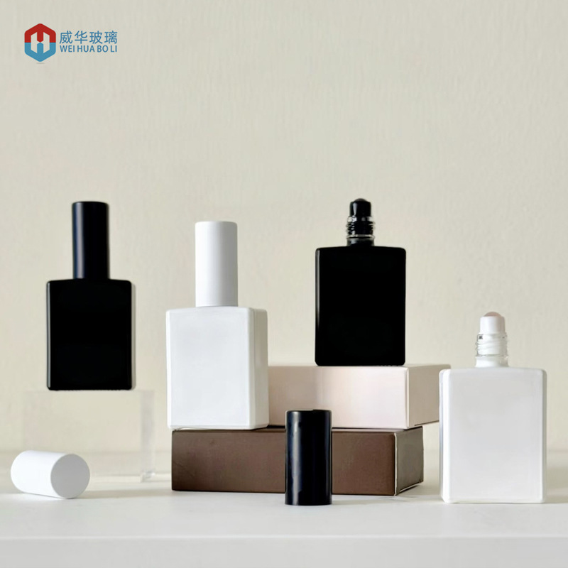 Perfume Roller Bottle 10ml 15ml Transparent Square Perfume Bottle Glass Essential Oil Roller Bottle Essence Bottle