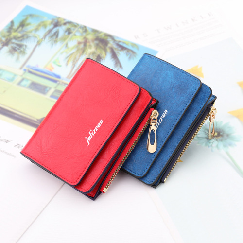 Women's wallet women's short niche design tri-fold wallet multi-card slot women's tri-fold wallet simple student