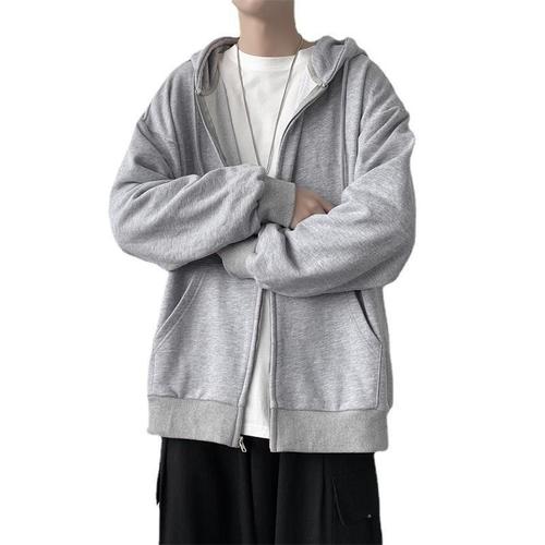 Men's cardigan sweatshirt autumn Korean version versatile casual hooded top BF style loose student sports coat