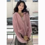 连帽显瘦镂空日系开衫