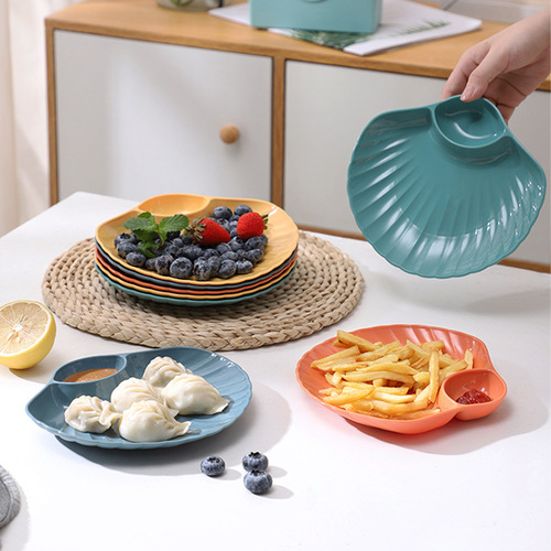 Source Factory Creative Dim Sum Dumpling Plate Shell Snacks Snacks Dipping Sauce Fruit Candy Bone Dishes Plastic
