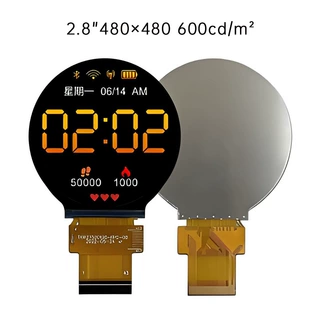 2.8寸液晶屏480×480全视角mipi圆形屏仪表宽温