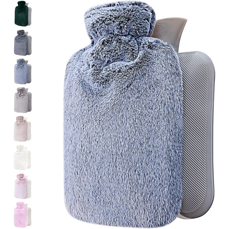 欧标CE认证注水热水 袋防爆暖宝宝暖手袋 加厚毛绒布套暖水袋PVC