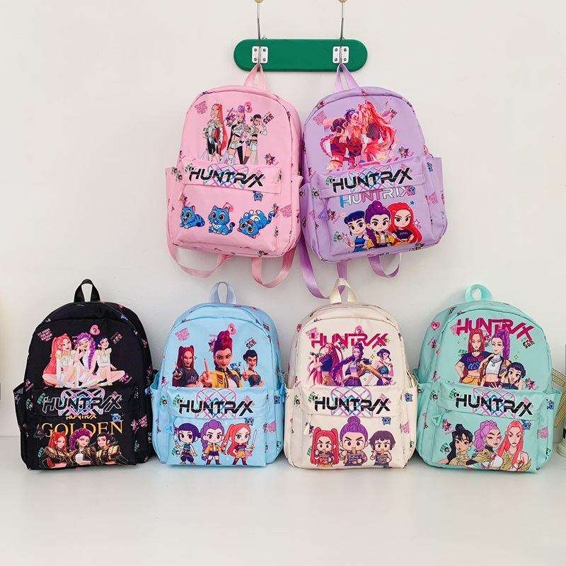 New Kpop Cartoon Anime Girl Group Casual Backpack, Lightweight and Cute Backpack for Women, Versatile Travel Bag for Students