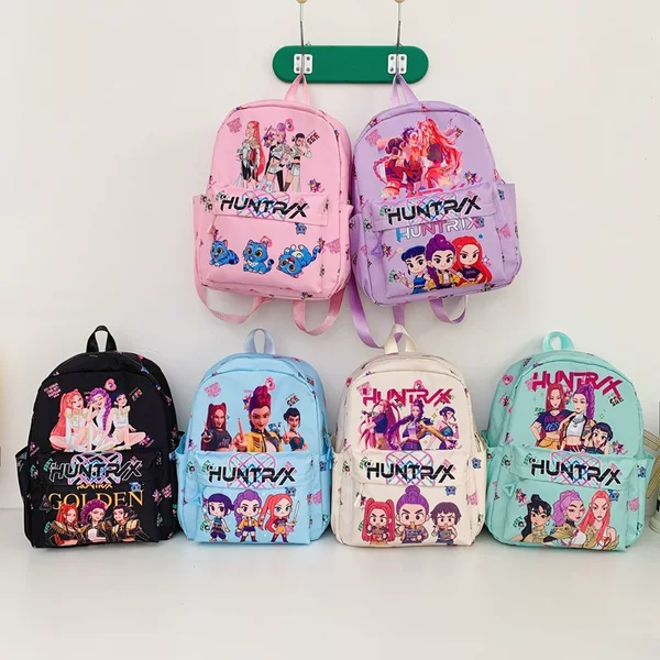 New Kpop Cartoon Anime Girl Group Casual Backpack, Lightweight and Cute Backpack for Women, Versatile Travel Bag for Students