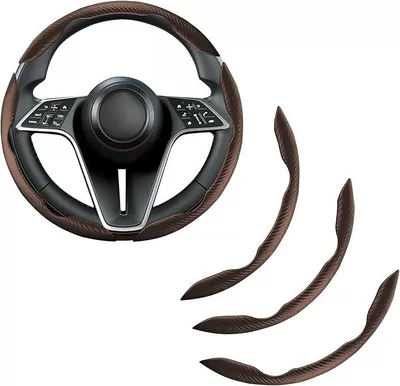 Universal for All Seasons — Steering wheel cover - fiber-brown-3-pack-38cm-round
