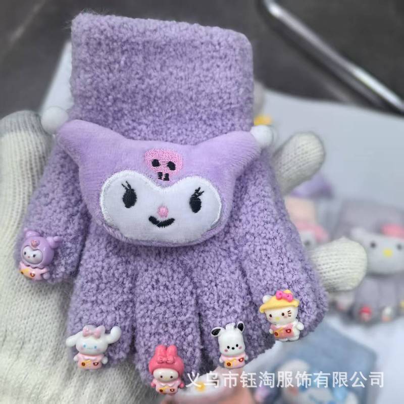 儿童可爱卡通手套冬季保暖防寒防冻男女童卡通宝宝加厚五指手套批|undefined