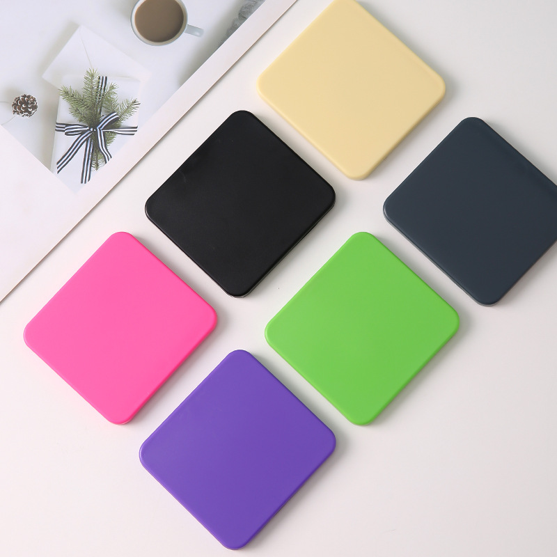 Espejo de maquillaje cuadrado plegable de doble cara, regalo portátil para niñas, mini espejo para retoques, espejo pequeño plegable.