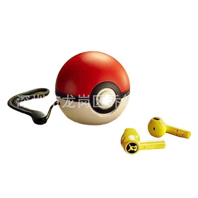 宝可夢ピカチュウ真 � � ワイヤレスbluetoothヘッドフォンハンマー狂サメハメヘッド携帯電話TWSゲーム耳麦|undefined