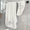 Cute bath towel, white hair towel