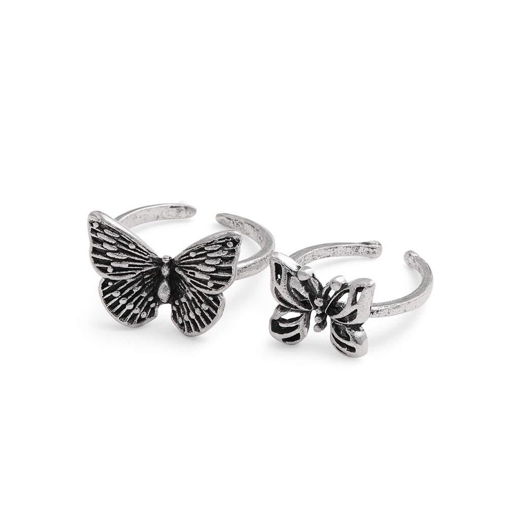 Anello farfalla retrò set 2 pezzi gioielli moda donna_voghion.com