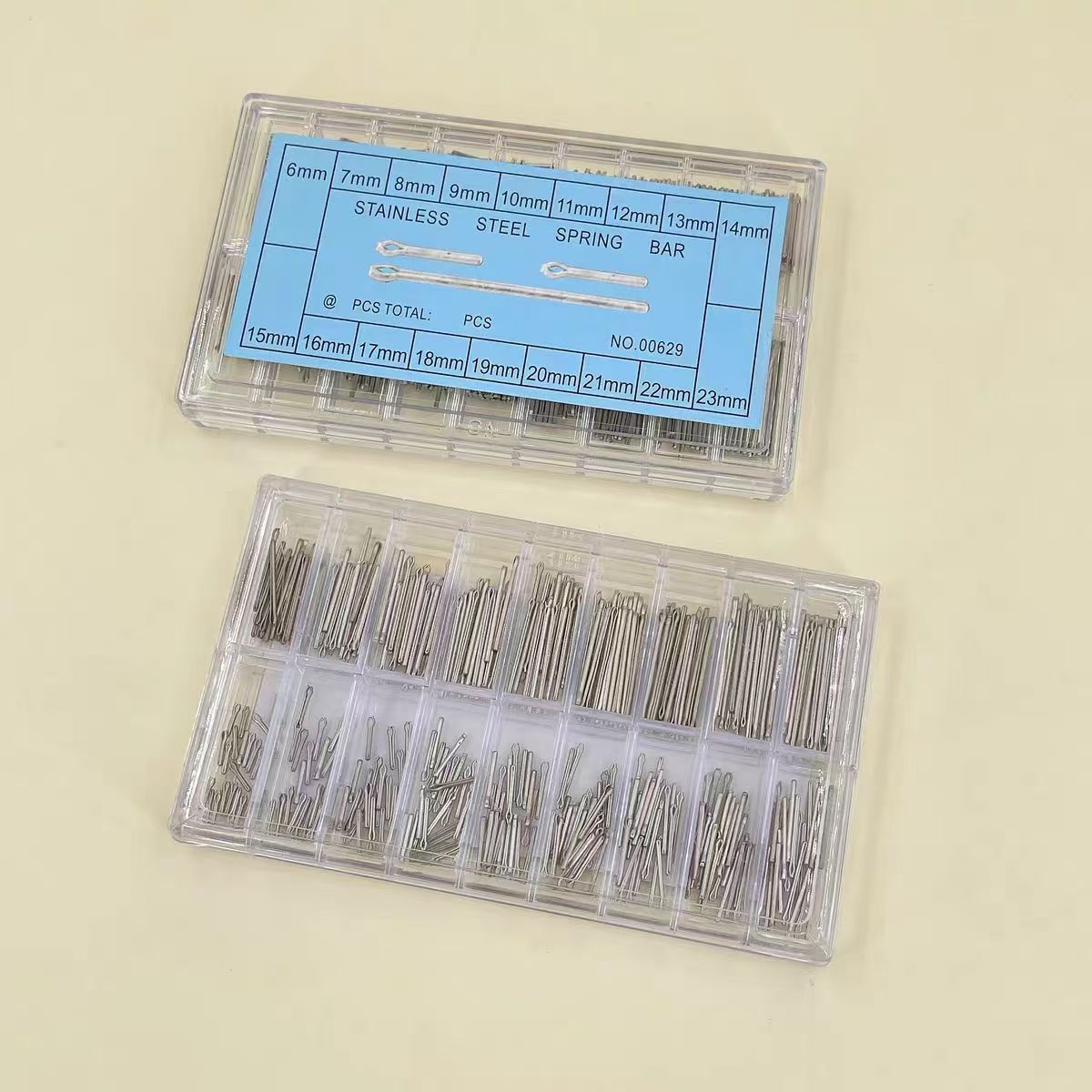 手表钢带连接轴配件开口销插销卡针发夹表针固定轴钨钢针盒装18格