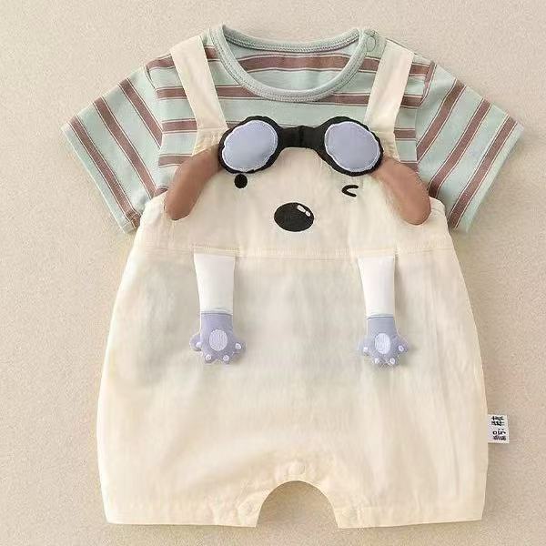 Baby Clothes, Summer Clothes, Summer Jumpsuits, Pure Cotton, Super Cute Baby Clothes, Cute Short-Sleeved Two-Piece Set, Thin Crawl Clothes