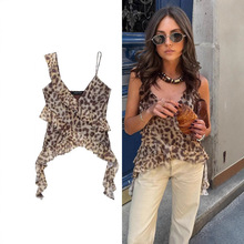 跨境春季新款女装设计感小众百搭吊带上衣欧美性感印花背心