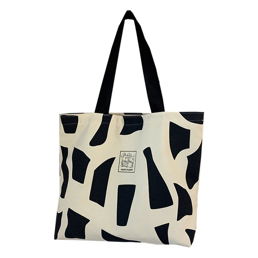 [Exclusivo para distribución automática] bolsa de lona de las mujeres de un hombro clase estudiante universitario libro ins cremallera bolsa de lona portátil