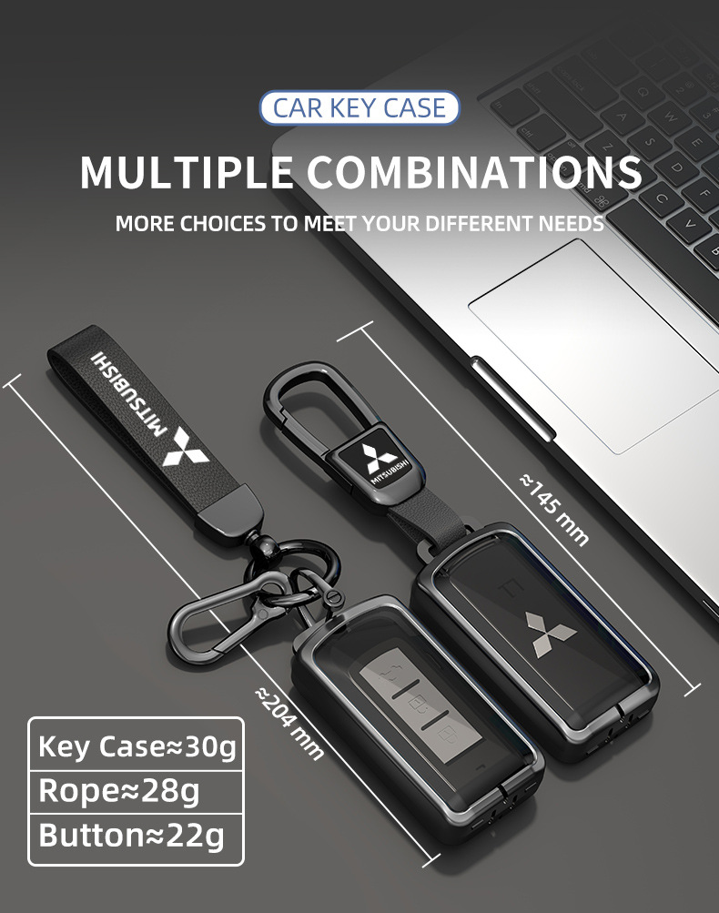 Suitable for Gac Mitsubishi Key Cover, Outlander 2023 Model, Full Coverage Classic Keychain for Eclipse Cross, Lancer Ex