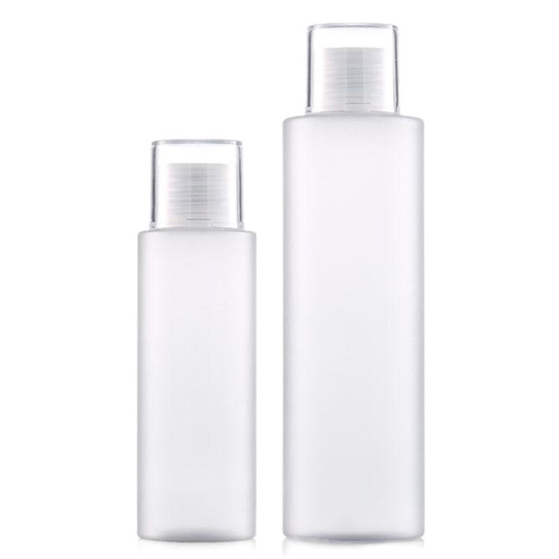 En stock esmerilado de plástico PET 100ML200ML botella de cubierta de rocío puro como cubierta de doble capa de tóner botella vacía Xumin