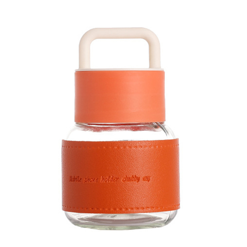 Customized Portable Mini Trendy Chubby Cup, Instagram-Style Portable Transparent Glass Cup, Gift Water Cup, Souvenir Cup