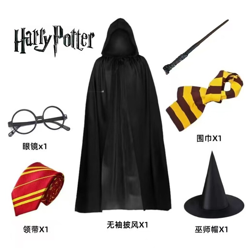 万圣节服装色丁黑色死神披风斗篷道具带帽鬼节成人披风服装哈利波|undefined