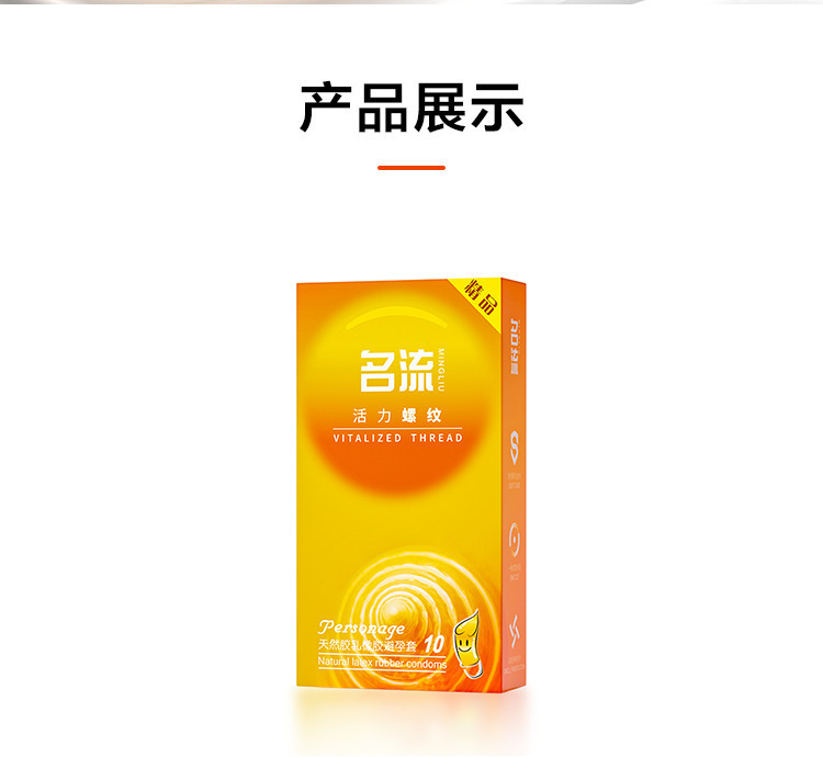 Celebrity Vitality Ribbed Condoms 10-Pack, Ultra-Thin Medium Latex, Three-Dimensional Ribbed — detail image 18