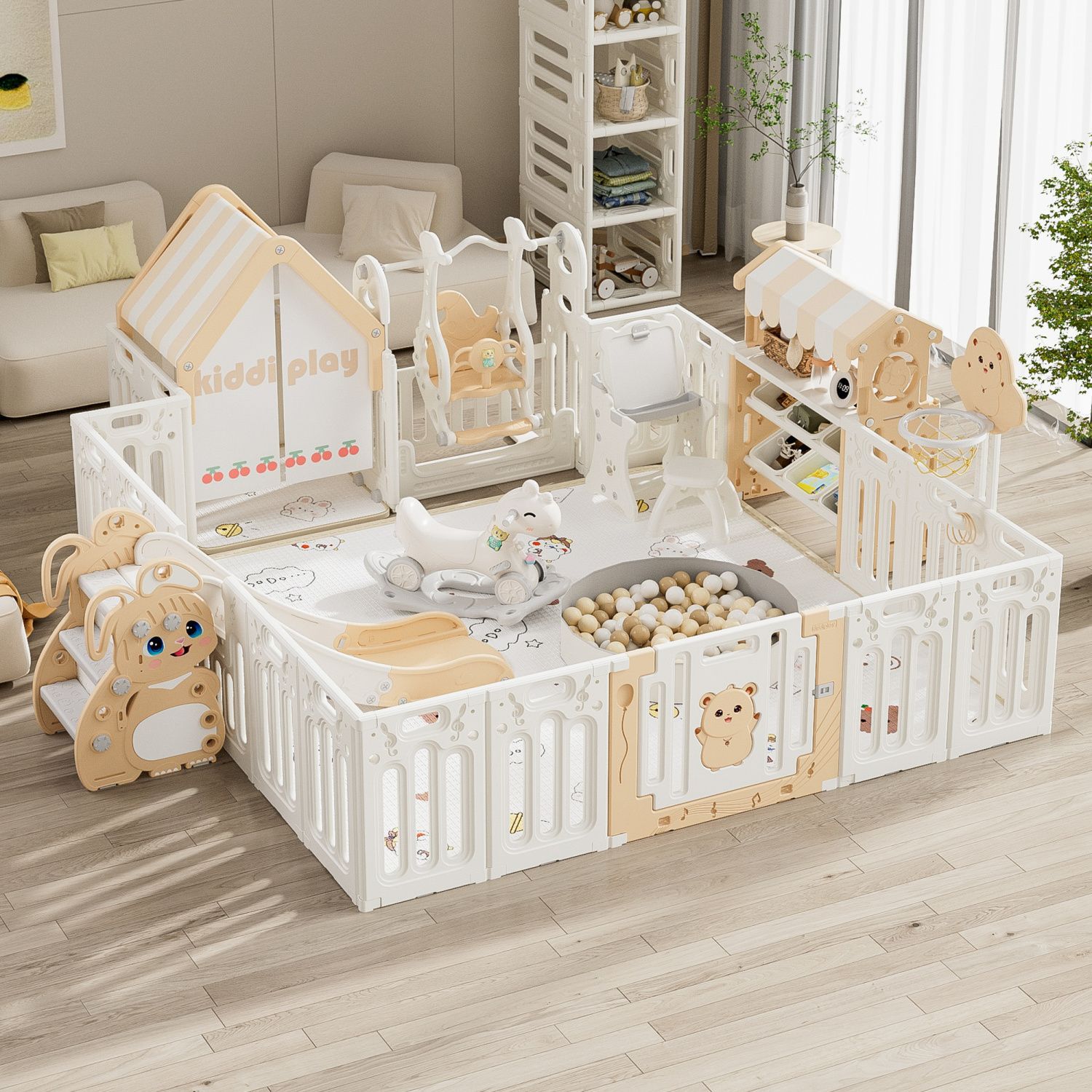 Niños casa valla sala de estar swing valla diapositiva bebé interior seguridad alfombra barrera regalos