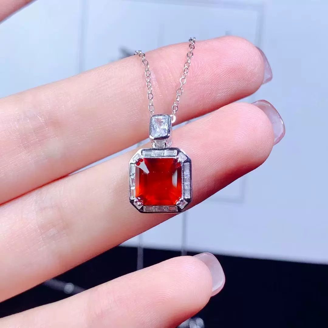 Подвеска из натурального полевого шпата, стерлинговое серебро 925 пробы, квадратная, высококачественная, стильная, нишевая, красочная, цепочка на ключицу, ювелирные изделия для женщин