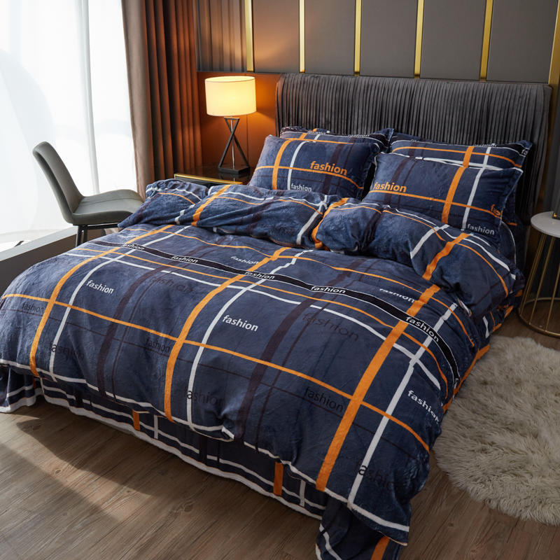 法兰绒珊瑚绒四件套被套单件被罩冬季用品保暖被套双面绒法莱绒